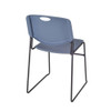 Regency Zeng Ultra Compact Metal Frame Armless Stackable Chair - Blue, PK50  4400BE50PK