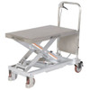 Scissor Lift Cart, SS, 1000 lb. Cap, 19-3-4"W, 32-1-2"L  CART-1000-PSS