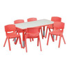 Rectangle Table Set, Plastic, Steel, Grey