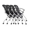 Regency Desk Chair, Fabric, 18" Height, Fixed Arms, Silver, Black 2309BK4PK