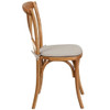 HERCULES Series Oak Cross Back Chair with Cushion,PK2  2-XU-X-OAK-NTC-GG