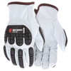 Mcr Safety Leather Gloves,White,2XL,PK12 36136XXL Mcr Safety Leather Gloves,White,2XL,PK12 36136XXL