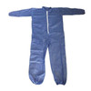 Condor Collared Disposable Coveralls, 4Xl, Blue, polypropylene, zipper 26W820