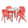 Rectangle Table Set, Plastic, Steel, Grey