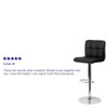 Black Quilted Vinyl Barstool, Adj Height, Weight Capacity: 330 lb.  DS-810-MOD-BK-GG