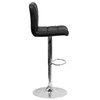 Black Quilted Vinyl Barstool, Adj Height, Weight Capacity: 330 lb.  DS-810-MOD-BK-GG