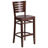 Darby Series Slat Back Walnut Wood Restaurant Barstool,PK2  2-XU-DG-W0108BBAR-WAL-WAL-GG