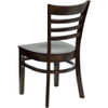 HERCULES Series Ladder Back Walnut Wood Restaurant Chair,PK2  2-XU-DGW0005LAD-WAL-GG