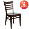 HERCULES Series Ladder Back Walnut Wood Restaurant Chair,PK2  2-XU-DGW0005LAD-WAL-GG
