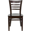 HERCULES Series Ladder Back Walnut Wood Restaurant Chair,PK2  2-XU-DGW0005LAD-WAL-GG