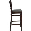 HERCULES Series Ladder Back Walnut Wood Restaurant Barstool, PK2  2-XU-DGW0005BARLAD-WAL-GG