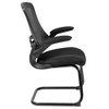 Flash Furniture Black Mesh Sled Base Side Reception Chai BL-X-5C-GG