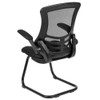 Flash Furniture Black Mesh Sled Base Side Reception Chai BL-X-5C-GG