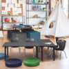 Rectangular Mobile Tables, 66 W, 30 L, 23-34 H, Wood, Metal, Grey  MT6630GYAPCBK