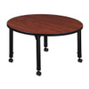 Round Mobile Tables, 42 W, 42 L, 23-34 H, Wood, Metal, Cherry  TB42RNDCHAPCBK