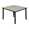Square Mobile Tables, 30 W, 30 L, 23-34 H, Wood, Metal, Maple  TB3030PLAPCBK