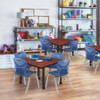 Square Mobile Tables, 30 W, 30 L, 23-34 H, Wood, Metal, Cherry  TB3030CHAPCBK