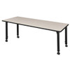 Rectangular Mobile Tables, 60 W, 24 L, 23-34 H, Wood, Metal, Maple  MT6024PLAPCBK