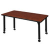 Kee 48 x 24 in. Height Adjustable Mobile Classroom Activity Table- Cherry  MT4824CHAPCBK