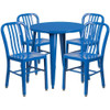 Round 30" W, 30" L, 29.5" H, Metal Top, Blue  CH-51090TH-4-18VRT-BL-GG