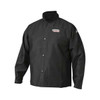 Welding Jacket, Cotton, 9 oz, 30 in Length, Button Closure, 1 Pockets, Black, L