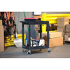 Luxor Plastic Utility Tub Cart - 24" x 18" - Two Shelf -  Black SEC11-B