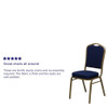 Hercules Banquet Chair, Blue Back, 17-1-4 in W 20-1-4" L 38" H, Fabric Seat  FD-C01-ALLGOLD-2056-GG