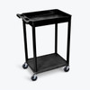 Luxor Top Tub and Bottom Flat Shelf Cart - Black STC12-B