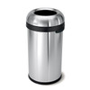 16 gal Round Indoor Metal Can, Brushed, Stainless Steel, 16.1 in