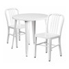 Round 30" W, 30" L, 29.5" H, Metal Top, White