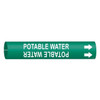 Brady Pipe Marker,Potable Water,3/4to1-3/8 In 4111-A