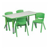 Rectangle Activity Table, Plastic, Steel, Grey