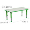 Rectangle Activity Table, Plastic, Steel, Grey  YU-YCY-060-0034-RECT-TBL-GREEN-GG