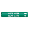 Brady Pipe Marker,Waste Water,1-1/2to2-3/8 In 4153-B