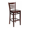 Flash Furniture Barstool,Ladder Back,Mahogany Wood XU-DGW0005BARLAD-MAH-GG