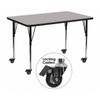 Rectangle Activity Table, 24" W, 48" L, 30.37" H, Laminate, Grey