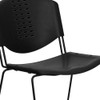 Flash Furniture Stack Chair,Plastic,Black w-Black Frame RUT-NF02-BK-GG