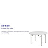 Flash Furniture Round Folding Table, Plastic Top, White RB-48R-GG
