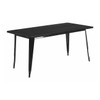 Rectangle Red Metal Table Set,31.5SQ, 31.5" W, 63" L, 29.5" H, Metal, Black