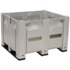 Bulk Container 25.4 cu ft Volume Cap., 48 in L, 40 in W, 31 in H, Plastic, Gray