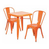 Flash Furniture Orange Metal Table Set,23.75SQ CH-31330-2-30-OR-GG