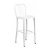 Flash Furniture 30" High White Metal Barstool with Slat Back CH-61200-30-WH-GG