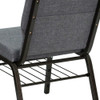 Flash Furniture Fabric Church Chair,Gray XU-CH-60096-BEIJING-GY-BAS-GG