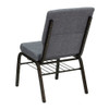 Flash Furniture Fabric Church Chair,Gray XU-CH-60096-BEIJING-GY-BAS-GG