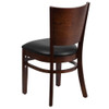 Lacey Restaurant Chair, Wood Back, 17-1-4 in W 20-1-2" L 33-1-2" H  XU-DG-W0094B-WAL-BLKV-GG