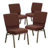 Flash Furniture Brown Fabric Church Chair,PK4 4-FD-CH02185-GV-10355-BAS-GG