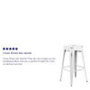 4PK 30"H Backless Distressed White Metal Barstool  4-ET-BT3503-30-WH-GG