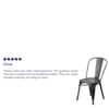 Distressed Black Metal Indoor-Outdoor Stackable Chair,PK4  4-ET-3534-BK-GG