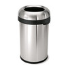 21 gal Round Indoor Metal Can, Brushed, Stainless Steel, 17.8 in