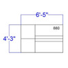 4 pcs. Living Room Set, 25-1-4" to 51" x 27", Upholstery Color: Black  ZB-803-880-SET-BK-GG